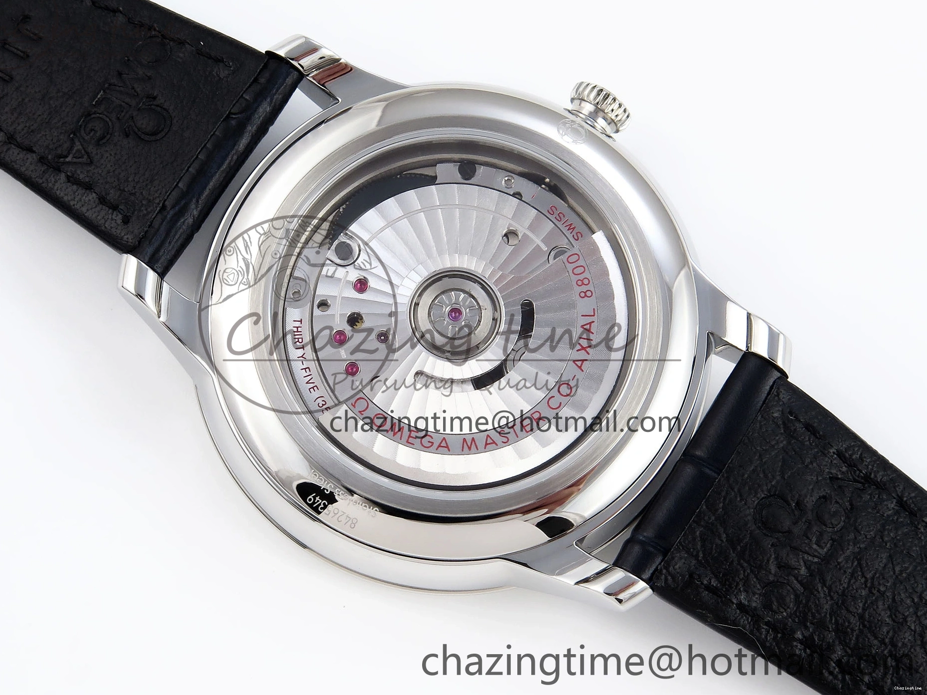 0208 Soft De Ville Date SS MKF 1:1 Best Edition Blue Dial Roman Marker on Black Leather Strap A 7745